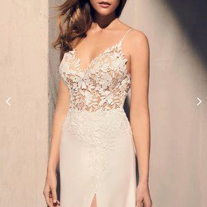 Mikaella Bridal Dress Style 2208 - Lace and Crepe Wedding Dress